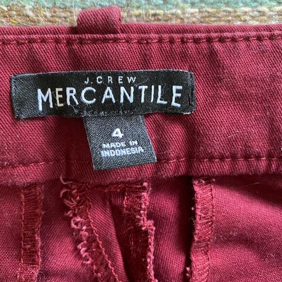J Crew Mercantile Burgundy Skinny Ankle Jeans SZ 4 - Picture 4 of 9